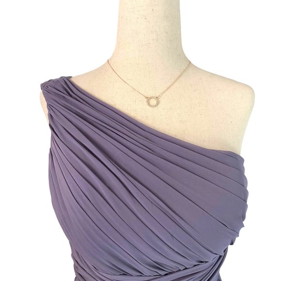 Bari Jay Dresses & Skirts - Bari Jay Dress Women Size 2 Lavender One -Shoulder Draping Pleated Mini Wedding